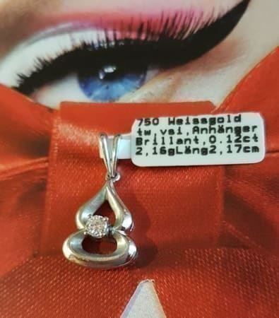 Ciondoli: Diamant 0.12ct + 750 Weissgold -Anhänger – Nuovo (secondo la descrizione) da Unterägeri venduto da Altgoldschmuck 1