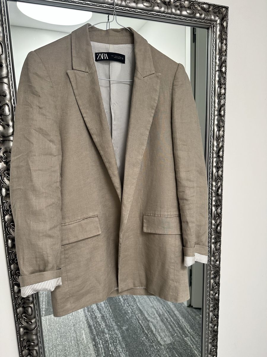 Zara Giacche: ZARA Linen Blazer beige - Size  S – Usato da Sementina venduto da NinaDel 2