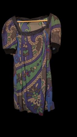 Robe /Tunique C.N.C colorée à motifs taille 40 en soie