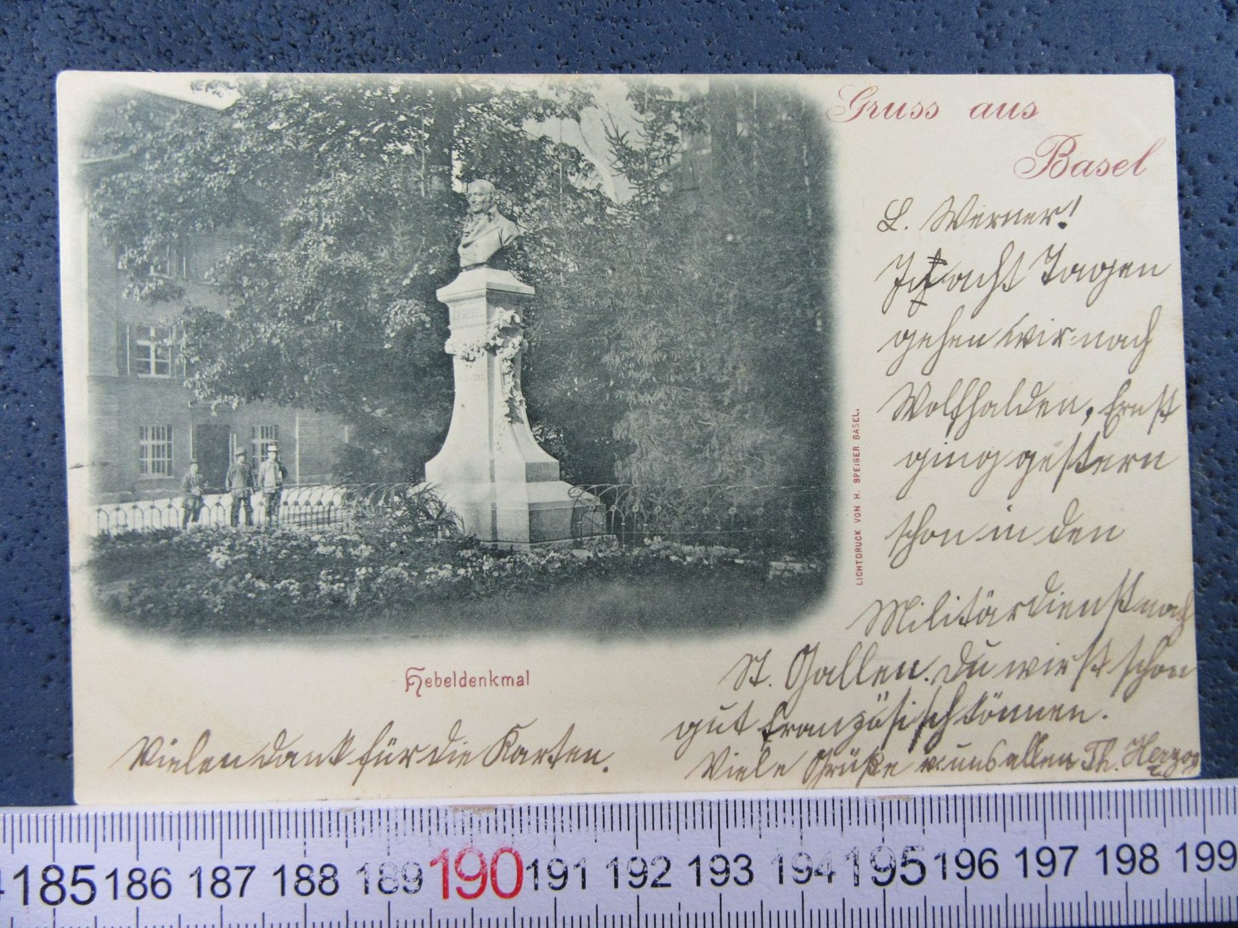Cartes postales: BASEL 1899 HEBEL-DENKMAL BELEBT – D'occasion à Ettingen par Hausi4711