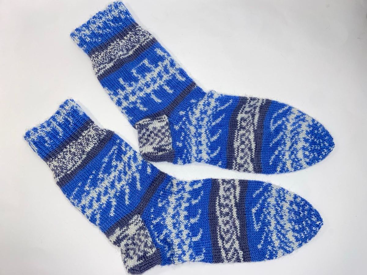 Calze: Socken handgestrickt, Gr. 42 – Nuovo e nell'imballaggio originale da Grosshöchstetten venduto da Maschenshop 2
