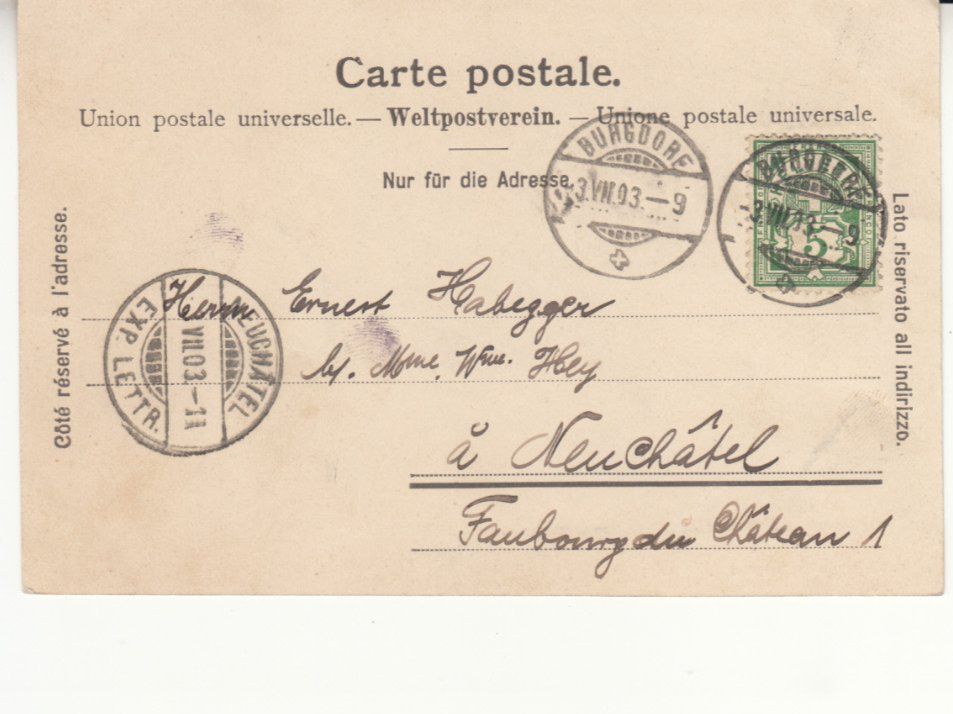 Cartoline postali: Burgdorf Solennität 1903 – Usato da Bürglen TG venduto da StampGraf 1