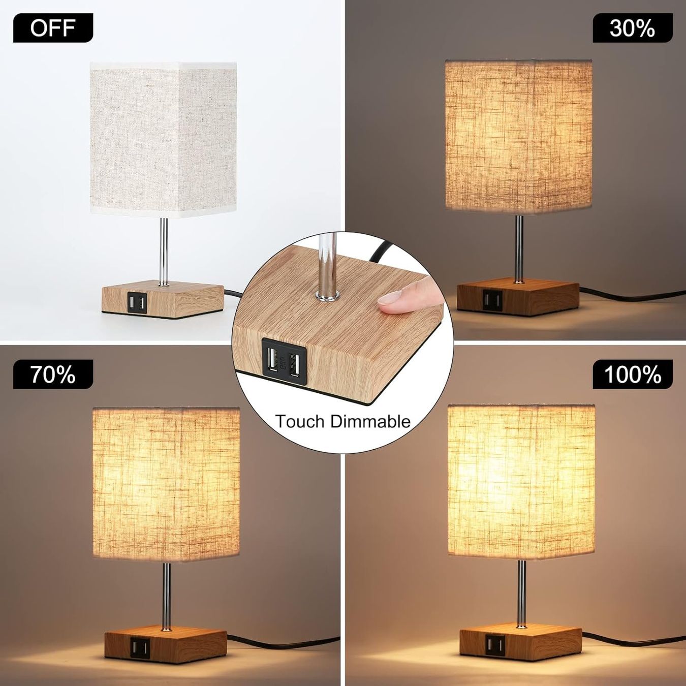Lampade: 2er Set Nachttischlampe Touch Dimmbar – Nuovo e nell'imballaggio originale da Nuglar venduto da SaleRitter 2