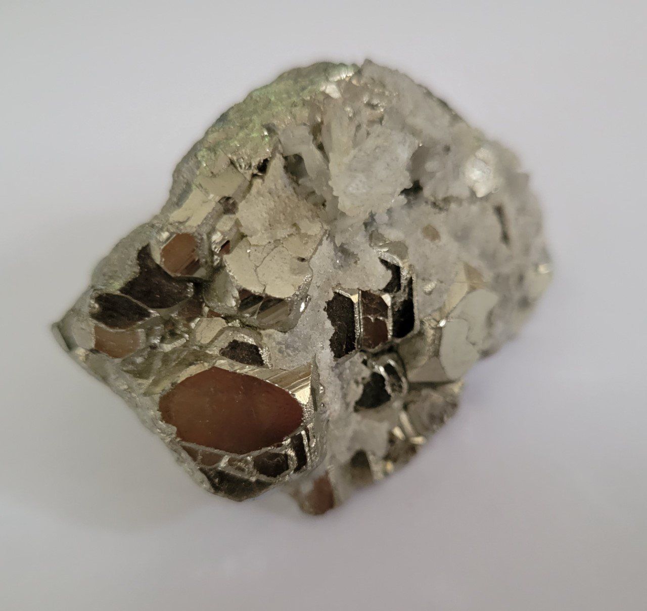 Minerali & Pietre curative: Peru: wunderschöner Matrix Pyrit-Schwimmer mit Quarz, 185g – Nuovo (secondo la descrizione) da Lima- Peru venduto da Alpaka-Haus 2