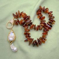 Toll Stern Perle Bernstein Halskette Edelstein Collier Ambre