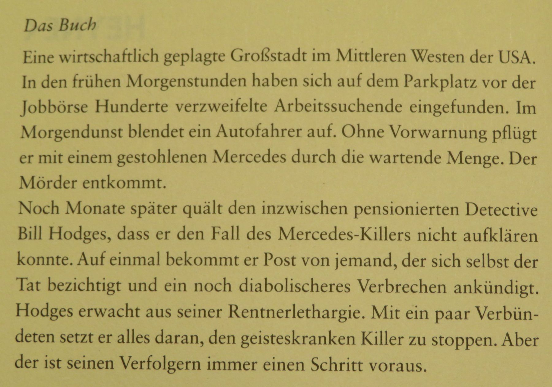 Libri: Stephen King - Mr. Mercedes – Usato da Oberriet SG venduto da Manick 2