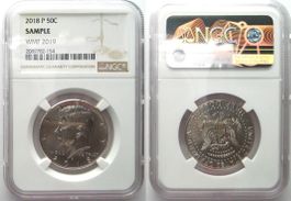 50C 2018 NGC SAMPLE SLAB WORLD MONEY