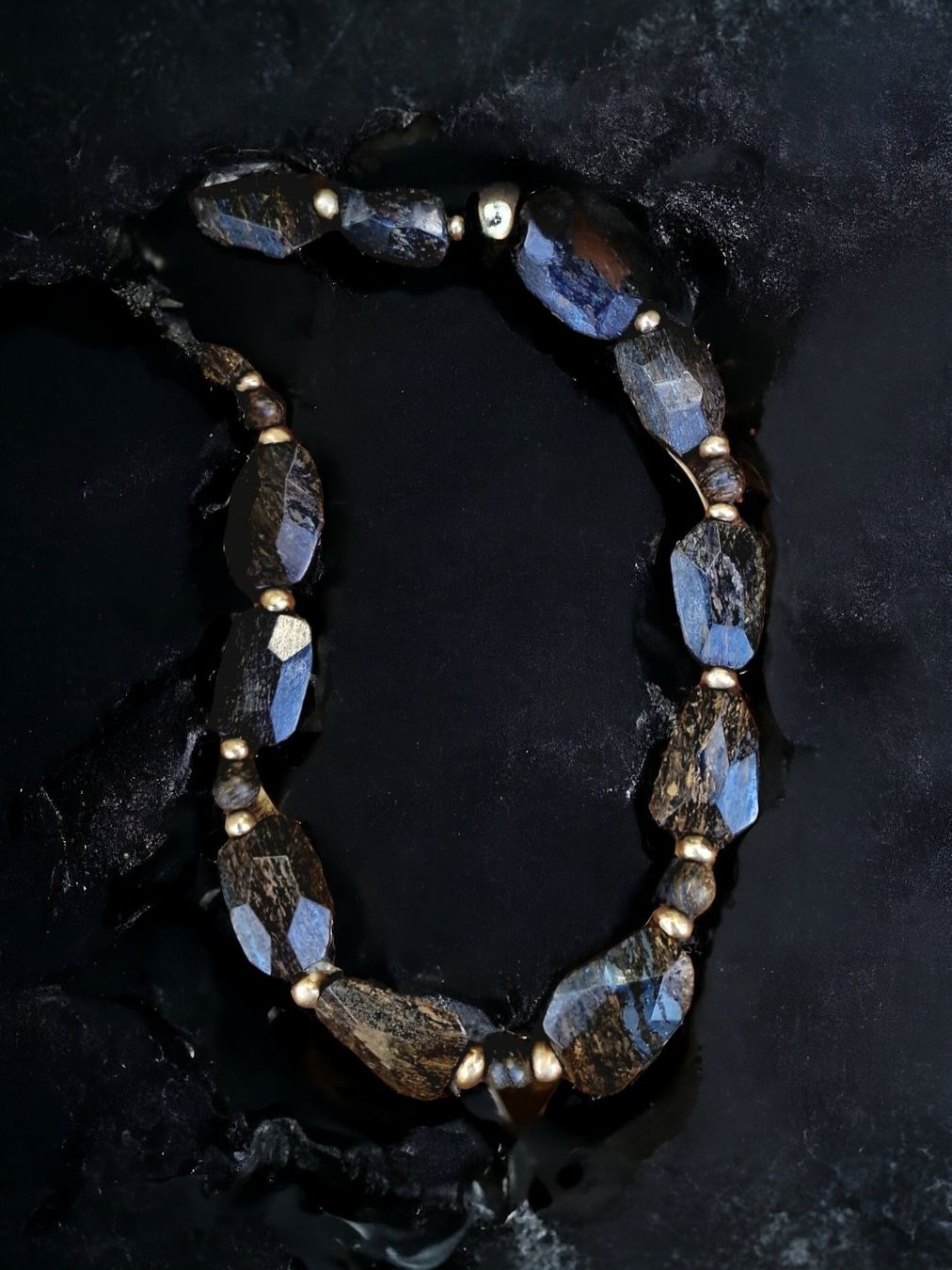Catenine: Statement-Collier Bronzit mit Bronze-Perlen – Nuovo e nell'imballaggio originale da Aarau venduto da Schmuckhoehle_MD 5