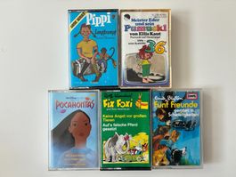 5 Kinderkassetten Pumuckl,5 Freunde,Pippi,Fix&Foxi,Pocahonta