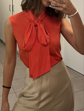 Chemise vintage rouge vif taille S/XS