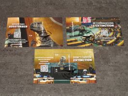 Set 3x gestempelte Blöcke DON'T CHOOSE EXTINCTION der UNO