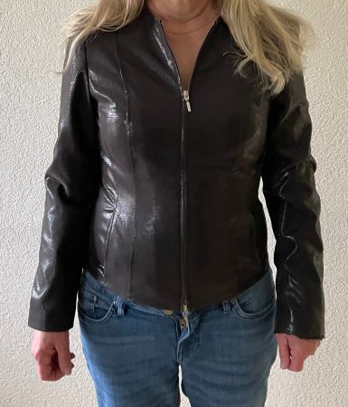 Jacke Übergang schwarz Gr. 36 tolle Lederoptik