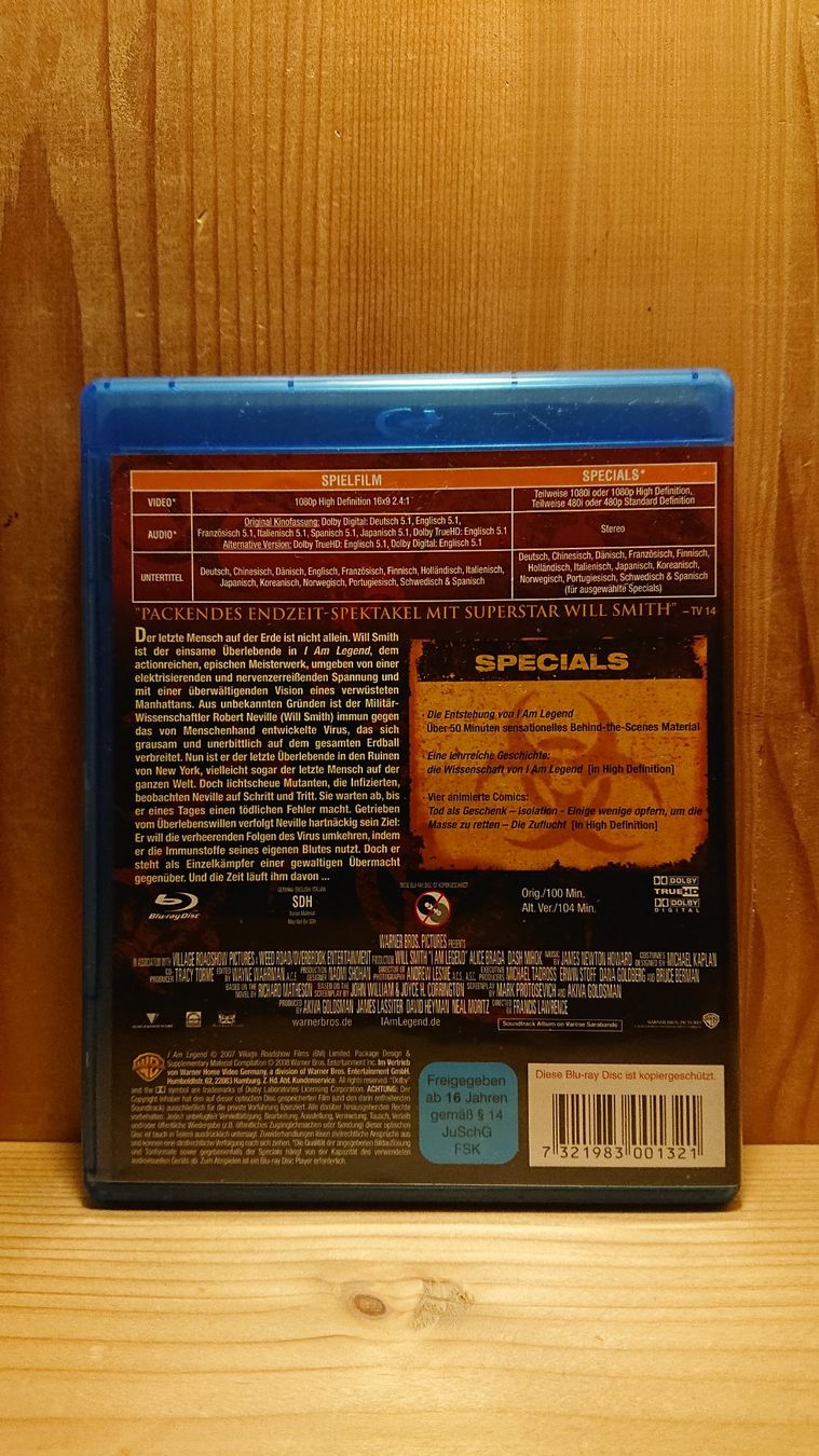 Tous les DVDs: I AM LEGEND Blu-Ray mit Will Smith – D'occasion à Wilderswil par Exebub 1