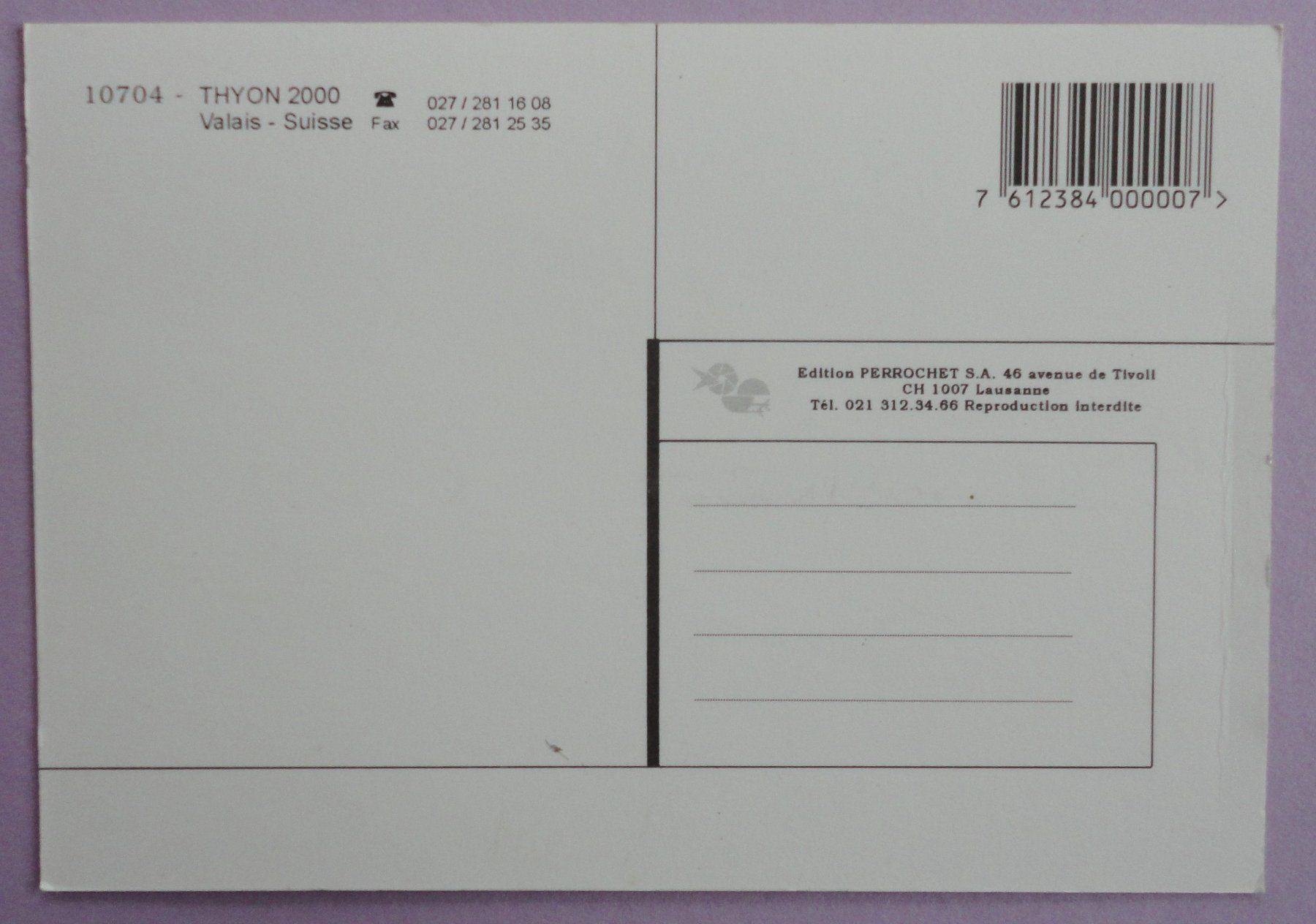 Cartoline postali: Thyon 2000, Valais – Usato da Fétigny venduto da Billy2miny 1