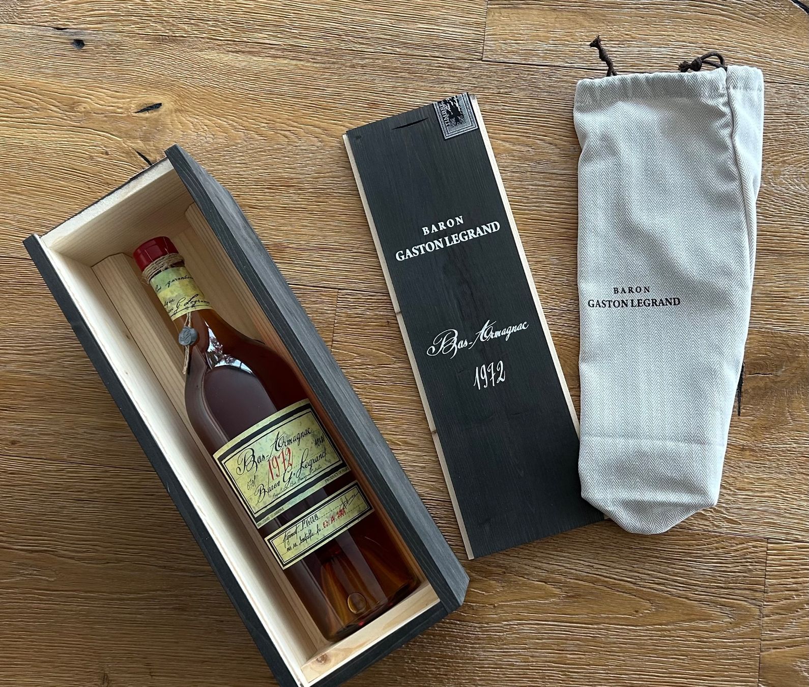 Bevande alcoliche: Bas Armagnac Baron G. Legrand 1972 – Nuovo e nell'imballaggio originale da Hünibach venduto da Chatzestrecker 2