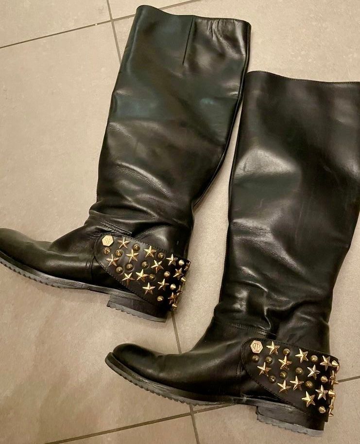 Philipp Plein Chaussures femmes: Seltene Philipp Plein Lederstiefel – D'occasion à Zürich par Sol65 1