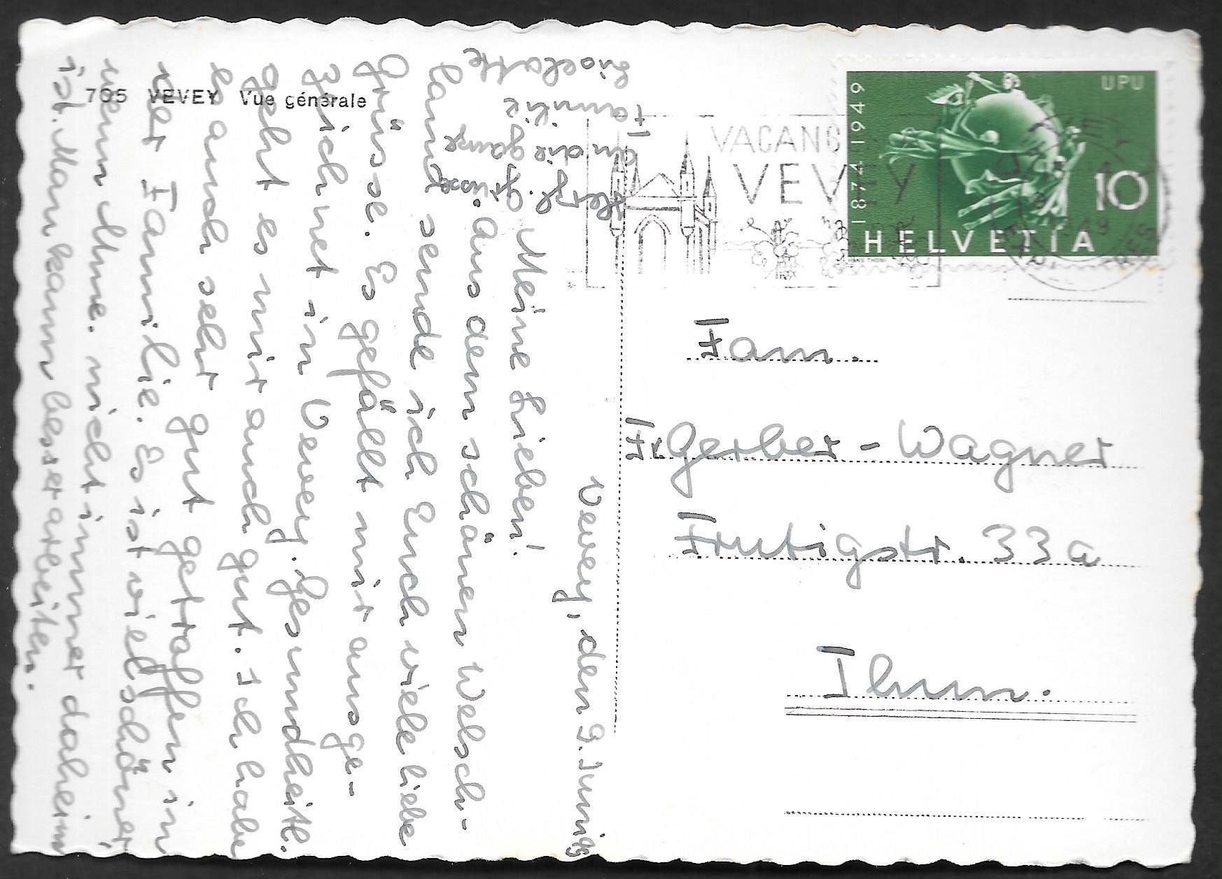 Cartoline postali: Vevey vue générale – Usato da Olten venduto da clotaldi 1