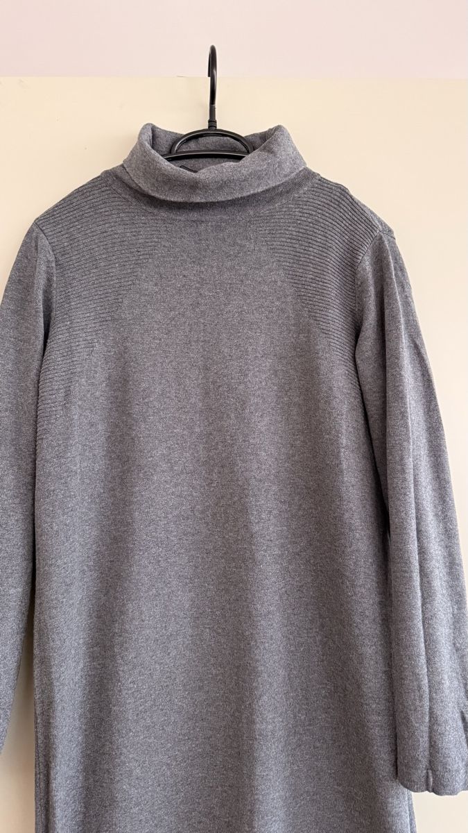 Robes: OBJECT Rollkragen-Strickkleid Grau Größe L  – D'occasion à Winterthur par -BeHappy24- 1