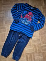 Pyjama Spiderman blau gestreift Gr. 128
