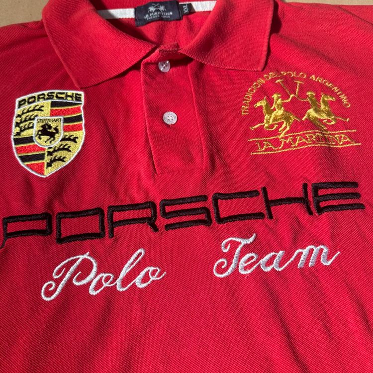 Ralph Lauren Magliette Polo: La Martina Porsche red polo (Ralph Lauren Poloshirt retro) – Usato da Rheinfelden venduto da sourced_limited 1