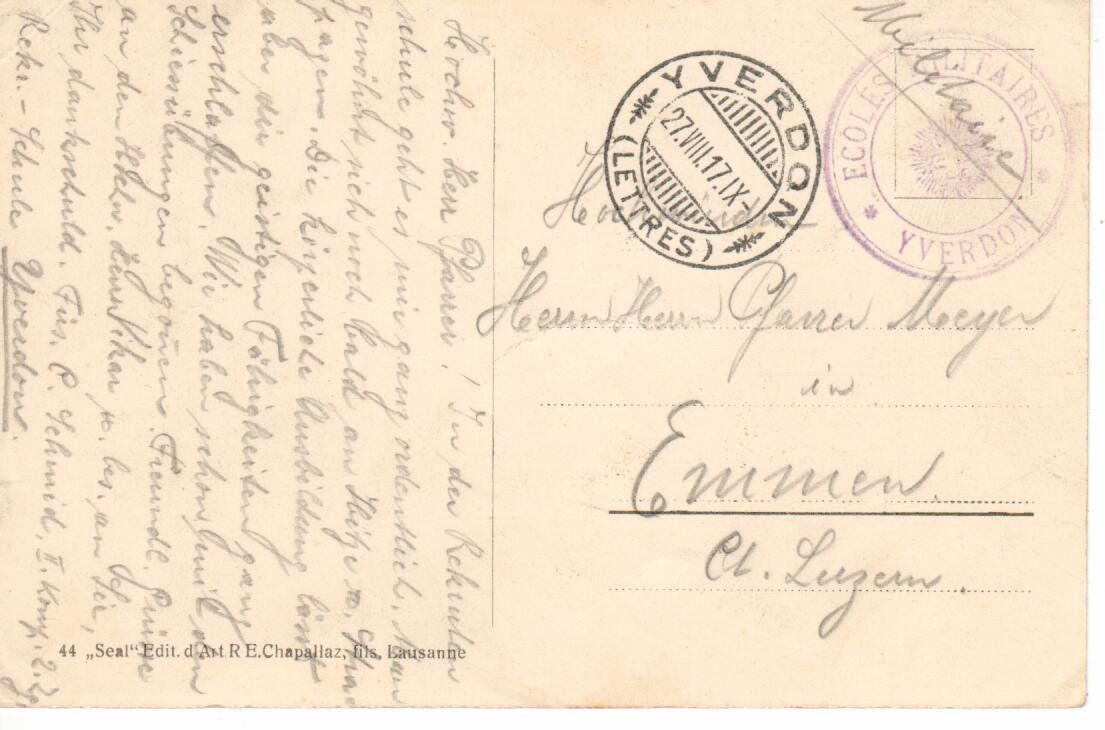 Ansichtskarten: Yverdon le Casino 1917 – Gebraucht aus Wolhusen von Curver9 1