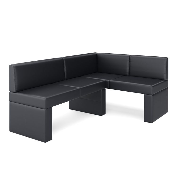 Eckbank Schwarz Leder