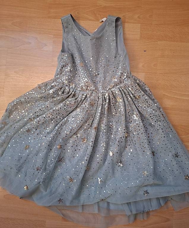 Kleider & Röcke: Mädchen Glitzer-Kleid, salbei / blau, Grösse: 128 – Gebraucht aus Wangen SZ von coni2204_10