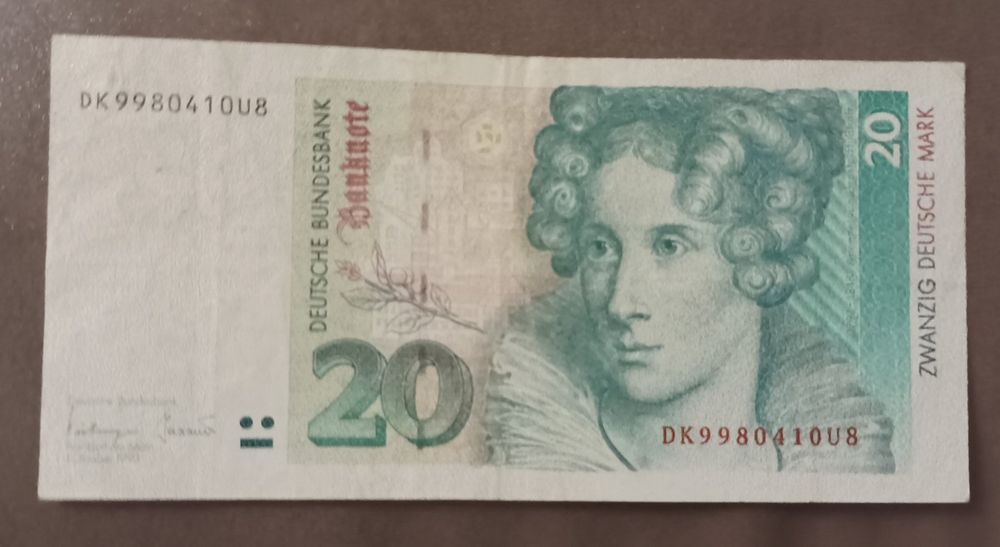 Banknote 20 DM 1993 (Gebraucht) in Embrach für CHF 12 – mit Lieferung ...