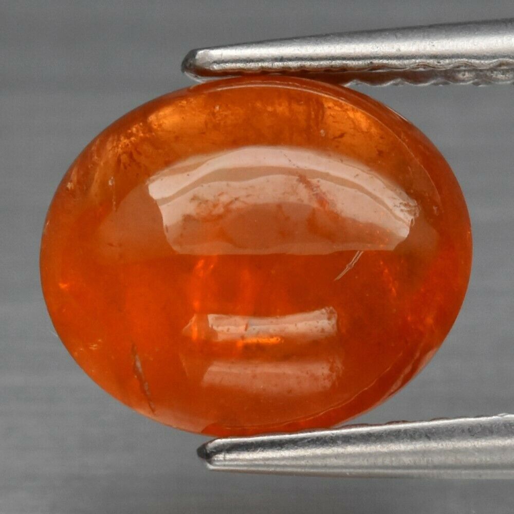 Pierre Fine Grenat Spessartite De Namibie 2,98 Ct - Naturelle, Coupe Ovale, Couleur Jaune/Orange