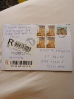 Rare enveloppe philatélique Pologne-Suisse, 56 caractères