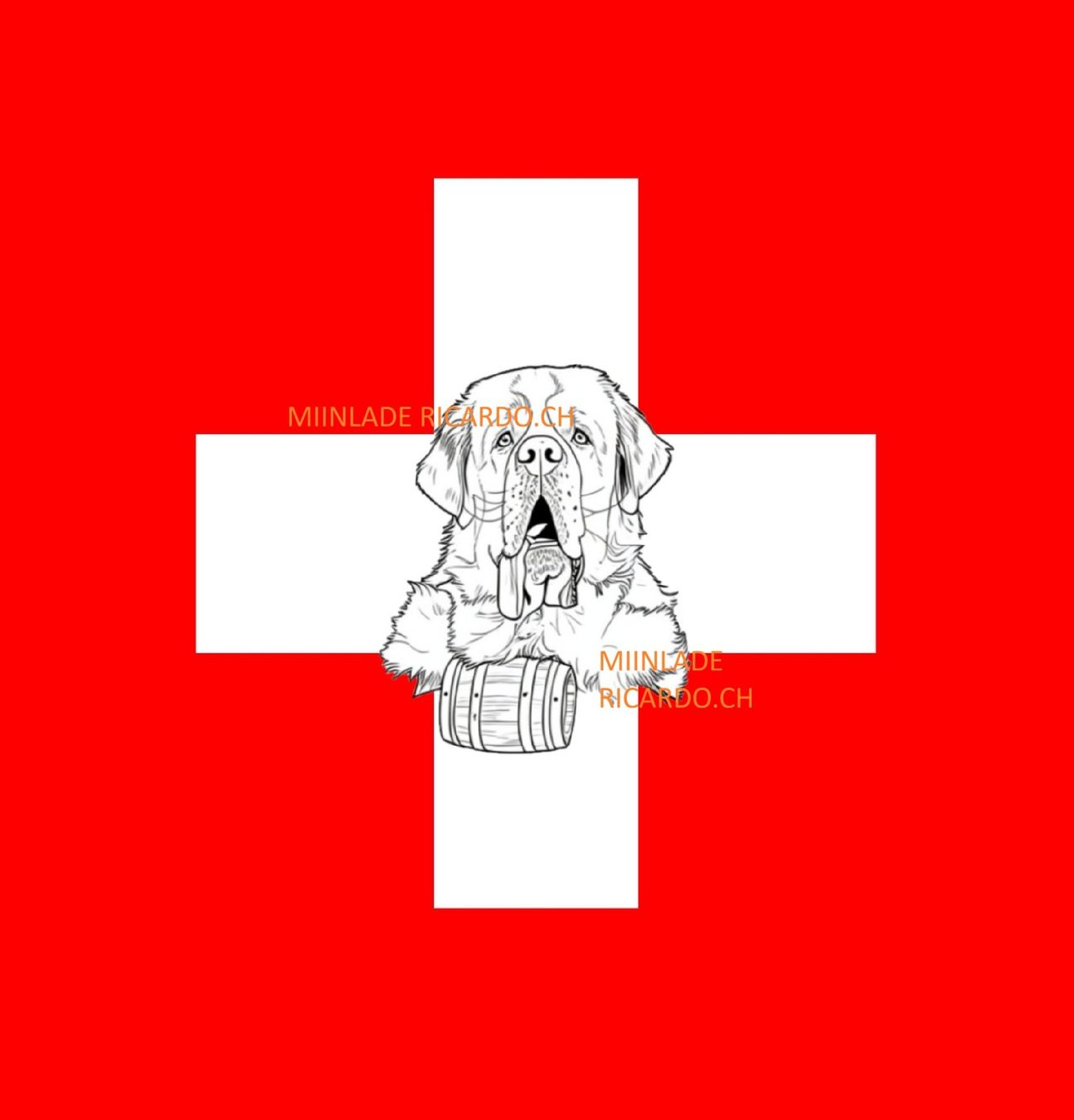 Bandiere: Schweizer Fahne Bernhardiner Hund Flagge – Nuovo e nell'imballaggio originale da Vogelsang AG venduto da miinlade