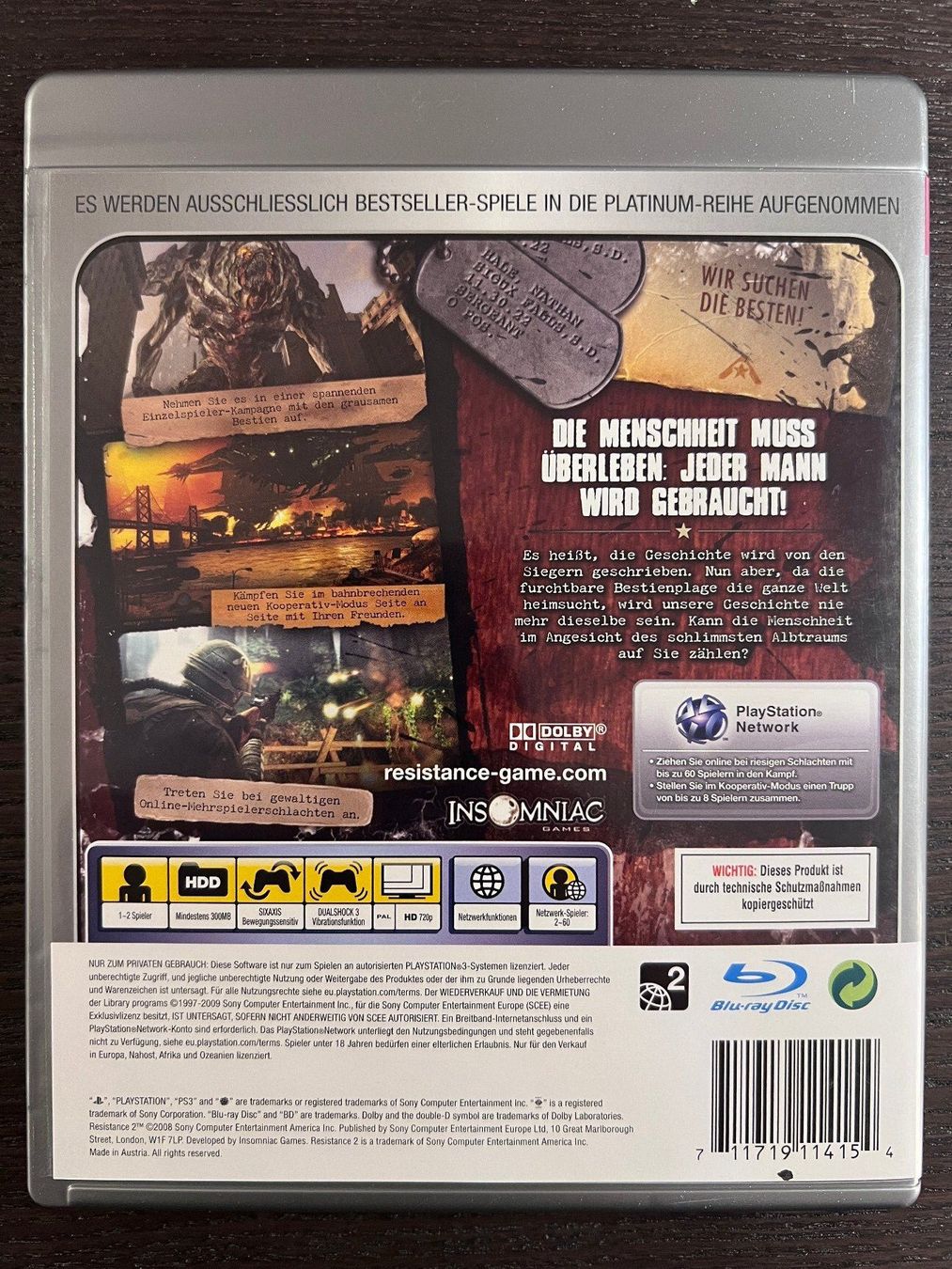 Sony Giochi: Resistance 2 – Usato da Zürich venduto da GameFreunde 1