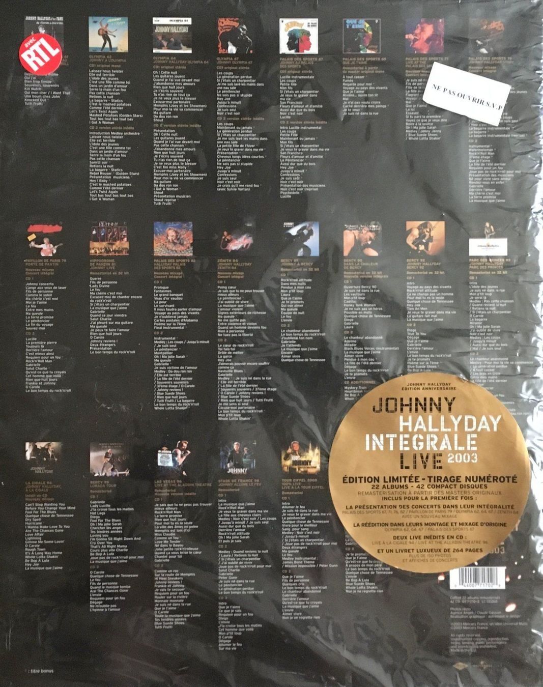 CDs: JOHNNY HALLYDAY - INTEGRALE LIVE 2003 – D'occasion à Bottens par hotter-than-hell 1