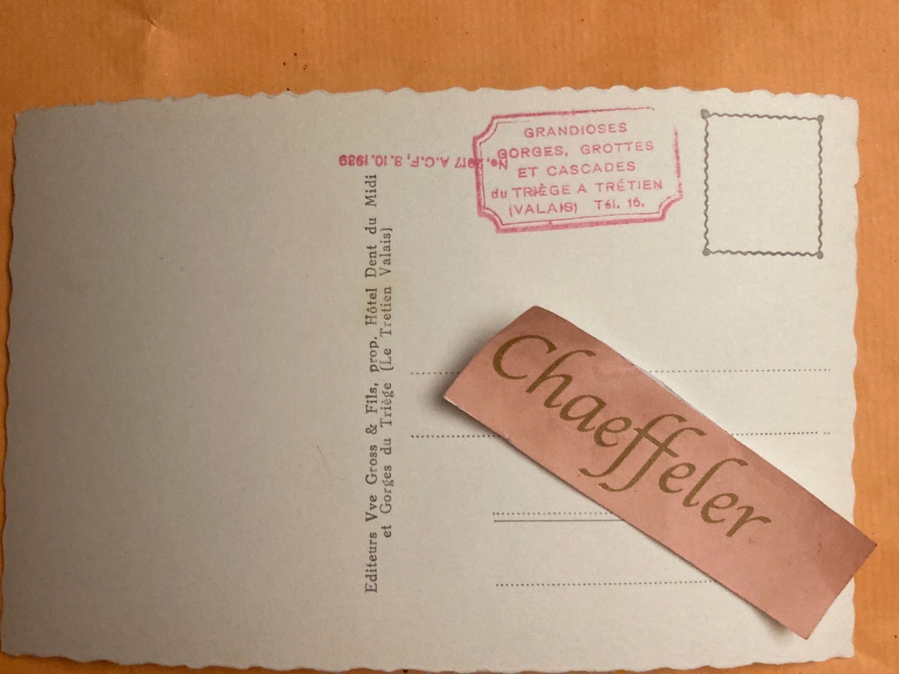 Cartoline postali: 11247 intérieur des Gorges du Triège – Usato da Zürich venduto da Chaeffeler 1