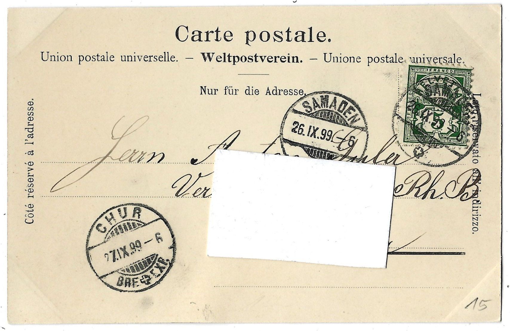 Cartoline postali: Gruss   aus   Samaden ! – Usato da Bütschwil venduto da Jackson1A 1