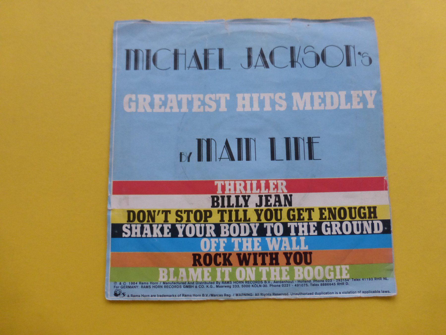 Dischi in vinile: Main Line – Michael Jackson's Greatest Hits Medley – Usato da Zürich venduto da Swiss57 1