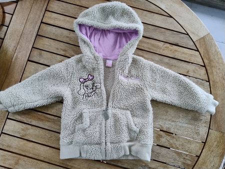 Kuschelige Jacke mit Kapuze, Gr. 80 (sehr gross geschnitten)