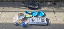Camping set Gasherd und geschirr
