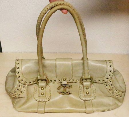 Original Just Cavalli Damen Handtasche aus Leder beige
