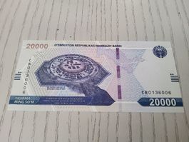 Usbekistan 20'000 Som 2021 - Sammler Banknote NEU