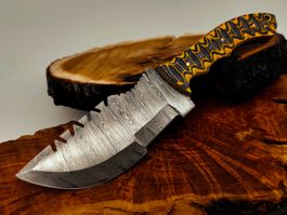 Geprüft! 1A Knife Faltenstahl DAMASCUS Damast Jagd Messer