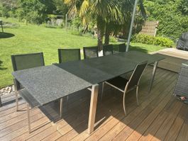 Gartentisch Granit massiv 320 x 90 