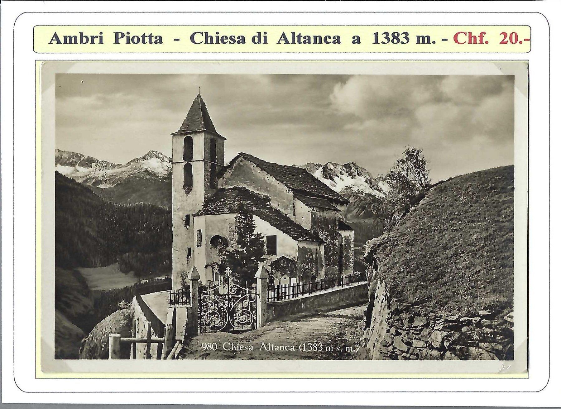 Ansichtskarten: ALTANCA, CHIESA,  * – Gebraucht aus Pura von ulisse1957