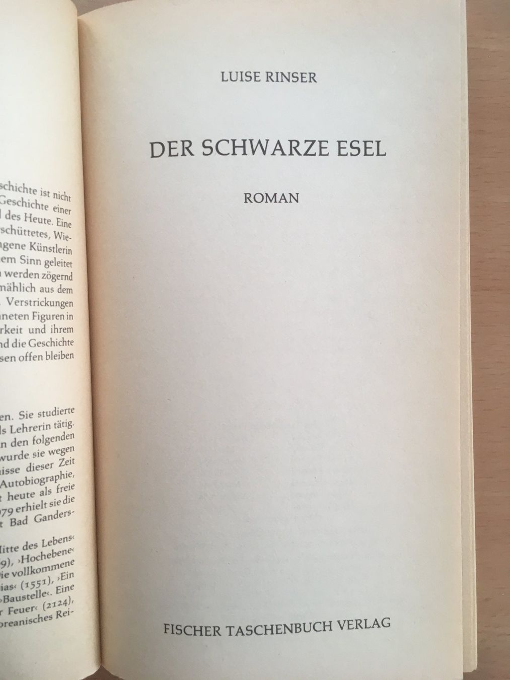 Libri: Der schwarze Esel; Luise Rinser – Usato da Grenchen venduto da Kogi7 2
