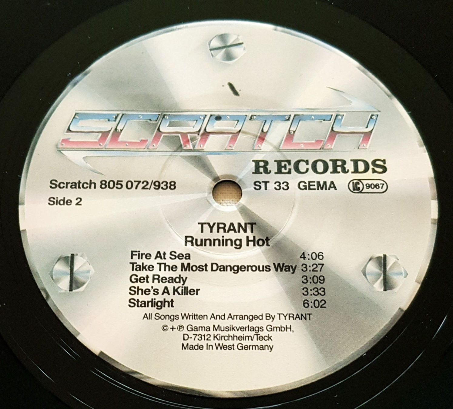 Schallplatten: Tyrant - Running Hot - LP - 1986 - First Press - Scratch Rec – Gebraucht aus Uster von Zardodel 5