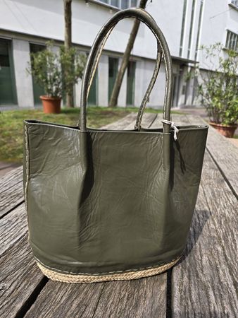 Korb: Korbtasche Leder schlamm-ANGEBOT