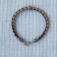 Lederarmband handgeflochten, mit Silberteil