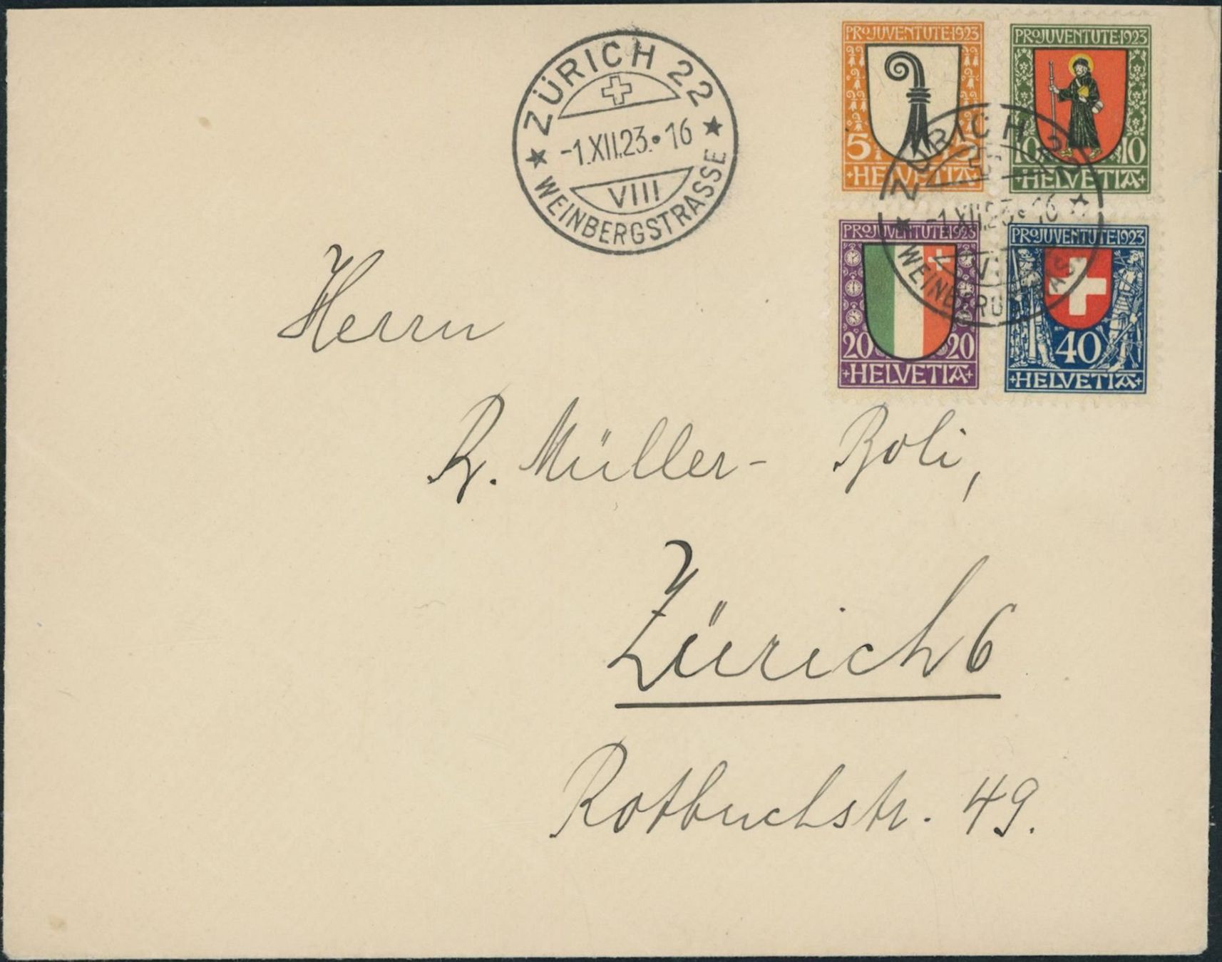 Tutti i francobolli: 1923 - Pro Juventute - FDC ET – Usato da Schindellegi venduto da leecollect
