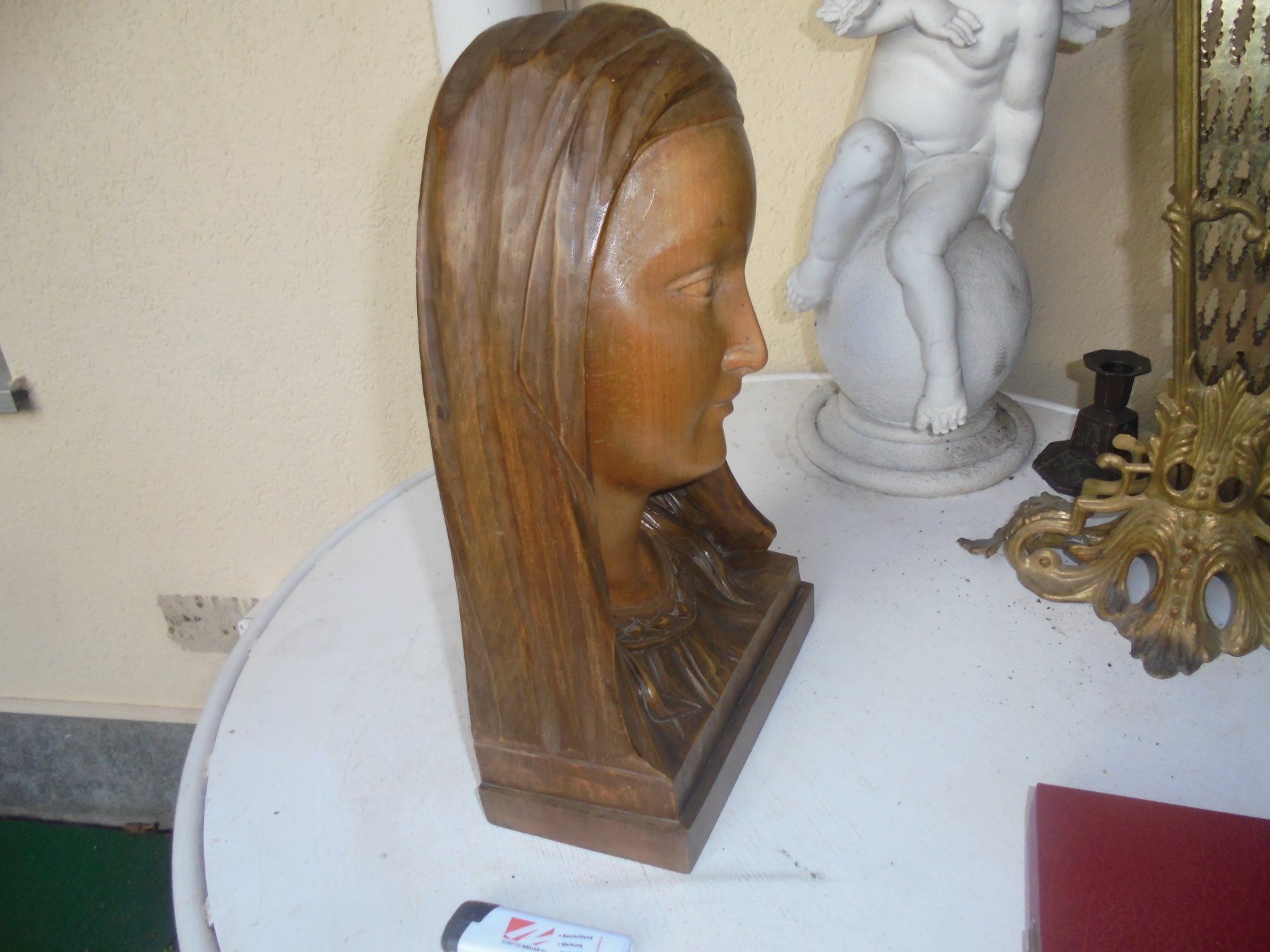 Statuette: Alte, grosse Madonnafigur ca. 1950 – Usato da Camorino venduto da Hunpete 4