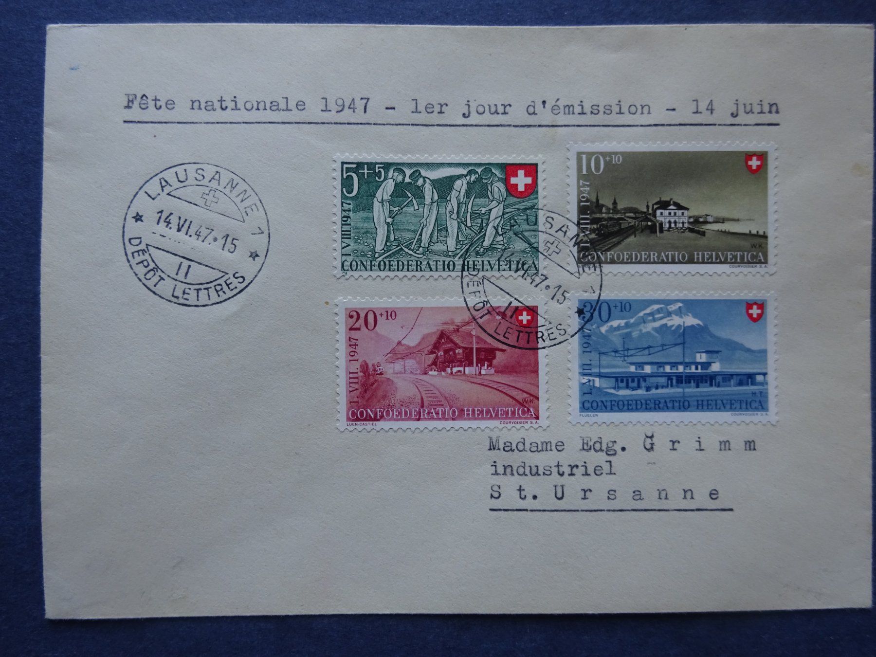 Tutti i francobolli: 1947 Pro Patria FDC – Usato da Appenzell-Steinegg venduto da adi1975 1